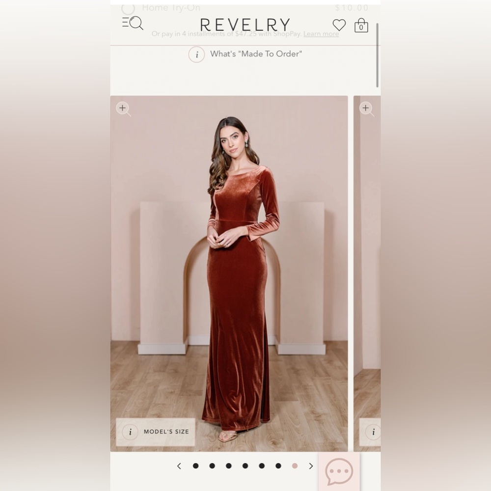 Revelry Gemma Dress / Rust / Size 10